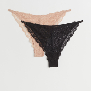 Nouvelle conception, vente en gros, logo personnalisé, culottes brésiliennes rembourrées confortables pour femmes, polyamide respirant, dentelle, taille basse, bralette sans couture - Product Image 1