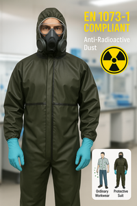 Traje <span class=keywords><strong>de</strong></span> Protección contra Radiación <span class=keywords><strong>Nuclear</strong></span> Vanda EN1073-1, Verde Oscuro, Ropa <span class=keywords><strong>de</strong></span> Seguridad con Recubrimiento <span class=keywords><strong>de</strong></span> Poliuretano - Product Image 5