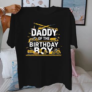 เสื้อยืดผ้าฝ้ายแท้ใส่สบายสำหรับผู้หญิงของเด็กชายวันเกิด - Product Image 1