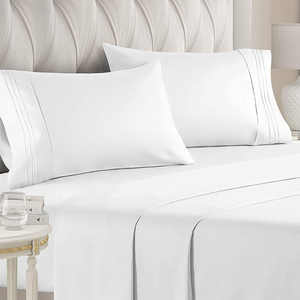 4 Piece King Sheet <b>Set</b> Super Soft Breathable Cooling Bed Sheets Plain Hotel Luxury Flat Fitted Sheet <b>Sets</b> - Product Image 4