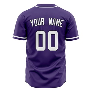 Camiseta de Béisbol Personalizada Morada con Nombre del Equipo 00, Impresión Serigrafiada, Manga Corta, Poliéster, Absorbe la Humedad, Corte Regular para Hombre - Product Image 3