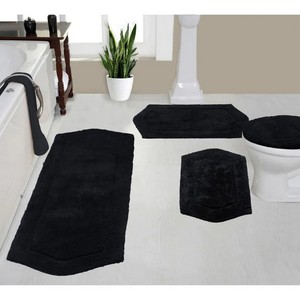 Modern Style <b>Water</b> Absorbent 100% Organic Cotton Bathroom Bath Mat | Thick Soft Reversible Non-Slip Bath Rug PVC-coated Hotel - Product Image 6