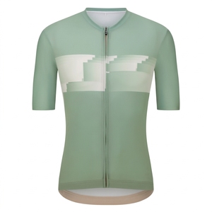 Maillot de cyclisme pour femme à manches courtes, vêtement de sport, haut de vélo avec fermeture éclair intégrale sur le devant, design avec panneaux en mesh respirant, séchage rapide, 220g, 100% coton - Product Image 6