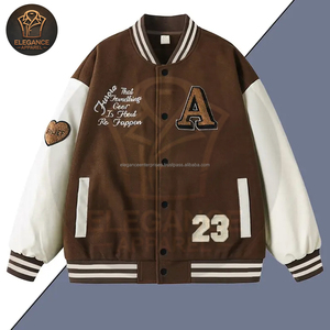 Chaqueta Varsity de Invierno para Hombre, Estilo Urbano, Cuello Alto, Botón Único, Bolsillos Delanteros, Resistente al Viento, Transpirable, de Lona - Product Image 2