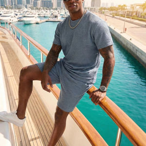 Ensemble 2 pièces T-shirt et short de sport grande taille pour homme, séchage rapide, 100 % polyester, motif personnalisé, tenue décontractée d'été - Product Image 6