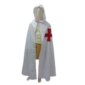 Capa de Caballero Templario Medieval con Capucha, Capa de Cruzado Renacentista para Disfraces de Halloween y Eventos de Cosplay - Product Image 1