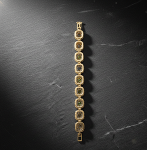 กำไลข้อมือประดับเพชร CZ หลายเม็ด เงินแท้ 925 ชุบทอง 18K รูปทรงแปดเหลี่ยม น้ำหนัก 15 กรัม เหมาะสำหรับใส่ทุกวัน เป็นของขวัญสำหรับเธอ - Product Image 4