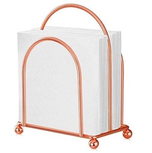 Porta Servilletas Minimalista de Alambre Dorado, Soporte Duradero de Hierro para Papel Tisú, Decoración para el Hogar, Restaurantes y Cafeterías - Product Image 1