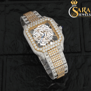 Reloj de Diamantes Blanco de Alta Calidad para Exportación, Ideal para Reuniones de Negocios, Eventos y Looks de Alta Costura, Disponible para la Venta - Product Image 5