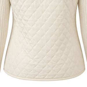White AKA Quilted Sweater <b>Jacket</b> Women Zip Up Knit Outerwear Casual Fashion Cardigan Warm Layered Top Stylish Apparel - Product Image 6