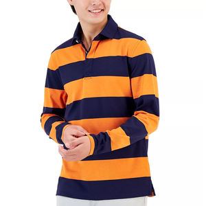 Polo de rugby rayé à manches longues de haute qualité, personnalisé, décontracté, avec logo, pour équipes sportives, design très vendu, pas cher - Product Image 4