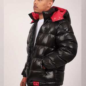 New Fashion Men Hooded Shiny Puffer <b>Jacket</b> High Quality Solid Color Zipper Closure Windproof Casual Winter Padded Puffer <b>Jacket</b> - Product Image 3