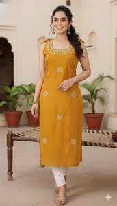 Kurti avec de magnifiques broderies, design élégant et confortable pour femmes, au meilleur prix de gros - Product Image 3