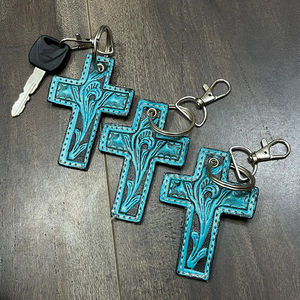 พวงกุญแจหนังวัวแท้ลายสลักมือ ดีไซน์ใหม่ คุณภาพสูง ของขวัญสุดหรูสำหรับทุกเพศ - Product Image 4