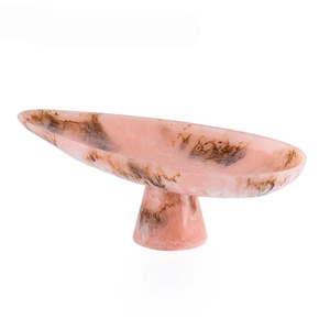 Bol de service sur pied en résine époxy artisanale avec plateau et soucoupes assortis pour un dîner de luxe et des cadeaux de Ramadan et de l'Aïd - Product Image 4