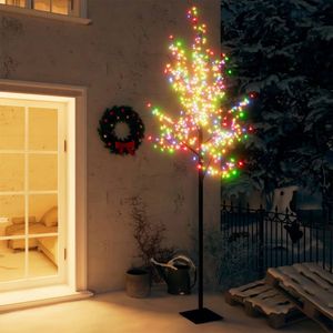 Arbre de Noël de 7 pieds avec 220 lumières LED de fleurs de cerisier colorées Décorations de Noël festives - Product Image 1
