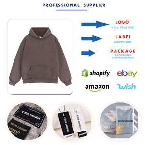 Sweat à capuche unisexe épais 400 GSM en mélange de coton 100% avec logo personnalisé, impression DTG surdimensionnée et broderie délavée - Product Image 4