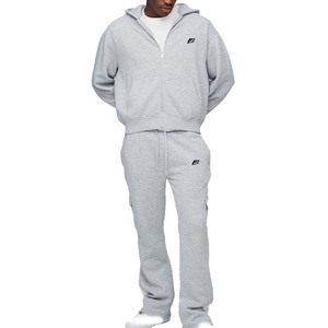 Survêtement cargo zippé personnalisé pour hommes, en molleton épais, style streetwear, sweat-shirt d'hiver OEM, fournisseur en gros - Product Image 1