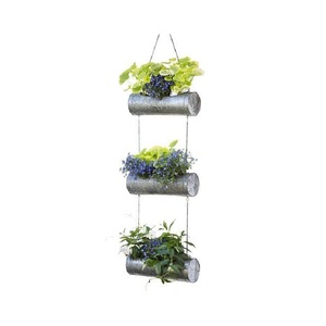 Jardinière murale suspendue à 3 niveaux en métal galvanisé, style ferme vintage, pour décoration intérieure ou extérieure, pour la maison ou le jardin. - Product Image 5
