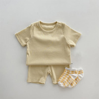 Ensemble de vêtements pour bébé, 100% coton, sweat-shirt à manches longues en tricot, pantalon, vêtements décontractés, toutes saisons, 2 pièces, unisexe, antibactérien