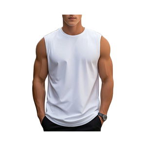 Camiseta de Hombre de Algodón 95% y Spandex 5%, Sin Mangas, Lisa, Elástica en 4 Direcciones, Algodón de 190 g/m², Tallas M a 3XL, Producción OEM/ODM, Corte Regular - Product Image 1