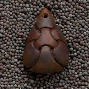 GUIDE POUR LES FEMMES HOMMES NATUREL GRAND BOHO TRIBAL SONO BOIS Pendentif sur cordon réglable Collier fait main - Product Image 4