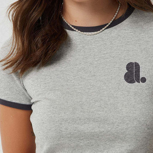 Camiseta de Manga Corta para Mujer, Ecológica, 100% Algodón Orgánico, Cuello Redondo, con Logo, Secado Rápido, Transpirable, para Verano - Product Image 4
