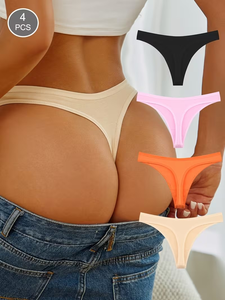 Women's High-Rise Ribbed Lift Panties Breathable Comfortable Stretch Basic Solid Color Briefs 1pc Fall Winter Underwear - Product Image 5