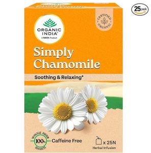 Organic India Simply Chamomile Infusion 25 <b>Tea</b> Bags Certified Organic Soothing Relaxing Caffeine-Free Whole Herb Blend - Product Image 1
