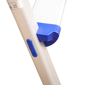 Échelle pliante à 3 marches en alliage d'aluminium, portable, légère, pour usage domestique, couleur blanc-bleu, capacité de charge de 150 kg - Product Image 4