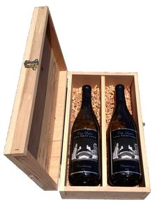 Custom Wooden Wine Packaging <b>Crate</b> Elegant Bottle Carrier Decorative Anniversary Present Organizer Durable Craftsmanship - Product Image 4
