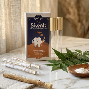 Bâtonnets de Miswak Naturels Frais aux Herbes, Lot de Quatre, pour le Nettoyage des Dents, avec Support en Plastique pour la Protection des Gencives - Product Image 4