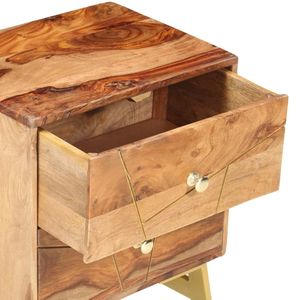 ตู้ข้างเตียงไม้กระถินณรงค์ธรรมชาติสำหรับห้องนั่งเล่น - Product Image 4