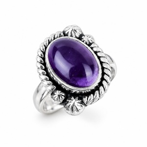 Heaven <b>Crafts</b> 925 Sterling Silver Natural Amethyst Women's Handmade Designer Gemstone Hiphop Statement <b>Ring</b> GIA Certified - Product Image 1