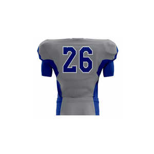 ชุดยูนิฟอร์มอเมริกันฟุตบอลสีเทาและสีน้ำเงินรอยัลแบบกำหนดเอง ปี 2026 เสื้อแข่งปี 2025 ชุดทีมแบบซับลิเมชั่นเต็มตัว ชุดกีฬาสำหรับมืออาชีพ - Product Image 4