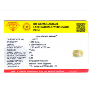 พลอยแซฟไฟร์สีเหลืองทรงรีขนาด 8.28 กะรัต สำหรับเครื่องประดับชั้นดี - Product Image 4