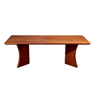 Table à manger rectangulaire TACASA durable pour 10 personnes, style moderne du milieu du siècle, stable, en bois de noyer massif, finition PU, meubles pour appartement et maison - Product Image 2