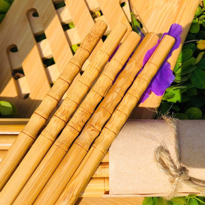 Baguettes en bambou réutilisables de qualité supérieure, baguettes en bois naturelles fabriquées à la main, vaisselle écologique durable pour la maison - Product Image 3