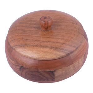 Pot en bois fait main de qualité supérieure Couvercle en bois naturel Logo personnalisé Plat de service à prix économique Fournisseur direct - Product Image 1
