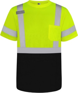 Camisetas Polo de Alta Visibilidad Bicolor para Servicios de Emergencia con Cinta Reflectante y Soporte para Radio, de Algodón para Todas las Estaciones - Product Image 1