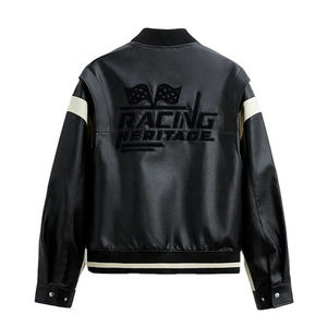 2024 New OEM Custom Logo High Quality Faux PU <b>Leather</b> Men <b>Jackets</b> - Product Image 6