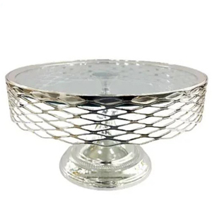Support à gâteau décoratif vintage en métal pour présentation de gâteaux de boulangerie avec plateau rond et piédestal robuste pour servir des desserts - Product Image 5