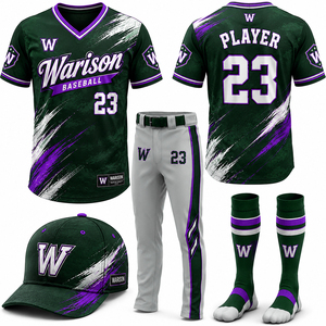 Warison Industries Unisex Baseball Complete Uniform Set Sublimation Printing Customized Name And Number Softball Uniform Kit - Product Image 6