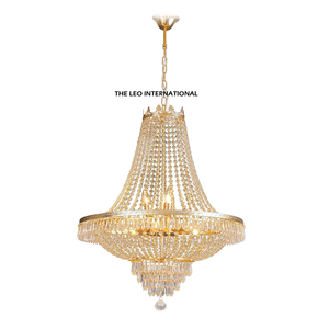 Lustre vintage, décoration champêtre française, structure en métal, abat-jour en tissu avec perles de cristal, LED, lumières rustiques pour mariage, lustre - Product Image 2