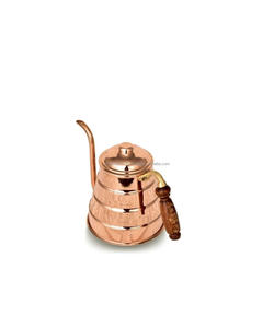 Traditional home copper kettle with thick metal construction and rustic color ideal for decor or beverage <b>service</b> - Product Image 4