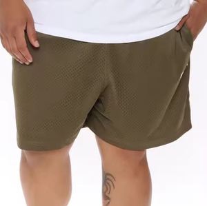 Summer Wear New Fashion Breathable Anti-UV Mesh Shorts Men Elastic Waistband Polyester/Cotton Solid Casual with Customization - Product Image 5