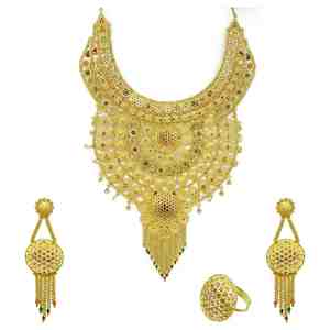 Wholesale Brass 14K18K24K Micron Gold Filled Heavy <b>Bridal</b> Long Necklaces Set Traditional Dubai Style Fashion Jewelry Oro Joyeria - Product Image 1