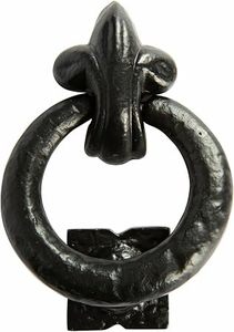 Timbre de Puerta Negro Antiguo, Timbre de Puerta Delantero Tradicional Negro, Timbre de Puerta Rústico de Hierro Negro, Timbre de Hierro Fundido - Product Image 2