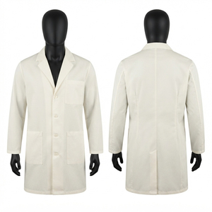 Ensembles de blouses médicales blanches en coton et polyester 200 GSM de qualité supérieure, manches longues, 3 poches, service de personnalisation du logo, pour usine et hôpital - Product Image 1