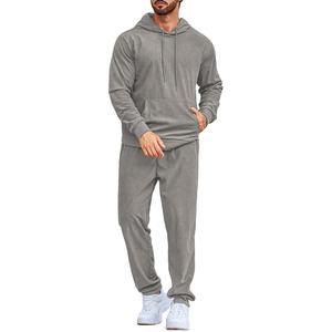 Vente en gros sur mesure Sweats à capuche avec fermeture éclair de jogging pour hommes ensemble deux pièces confortable et imprimé survêtements - Product Image 1